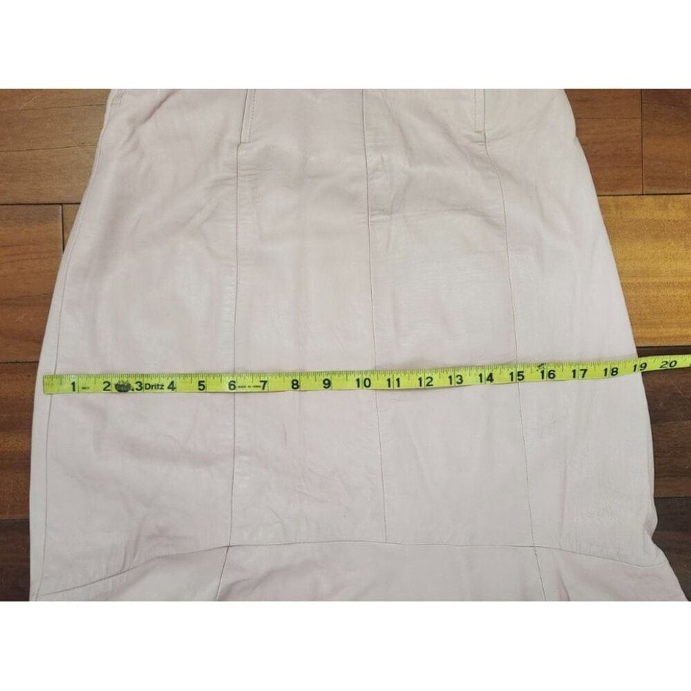 Vintage Pink Leather Strapless Dress Size 8 Mermaid Midi Genuine Leather USA - Picture 13 of 13
